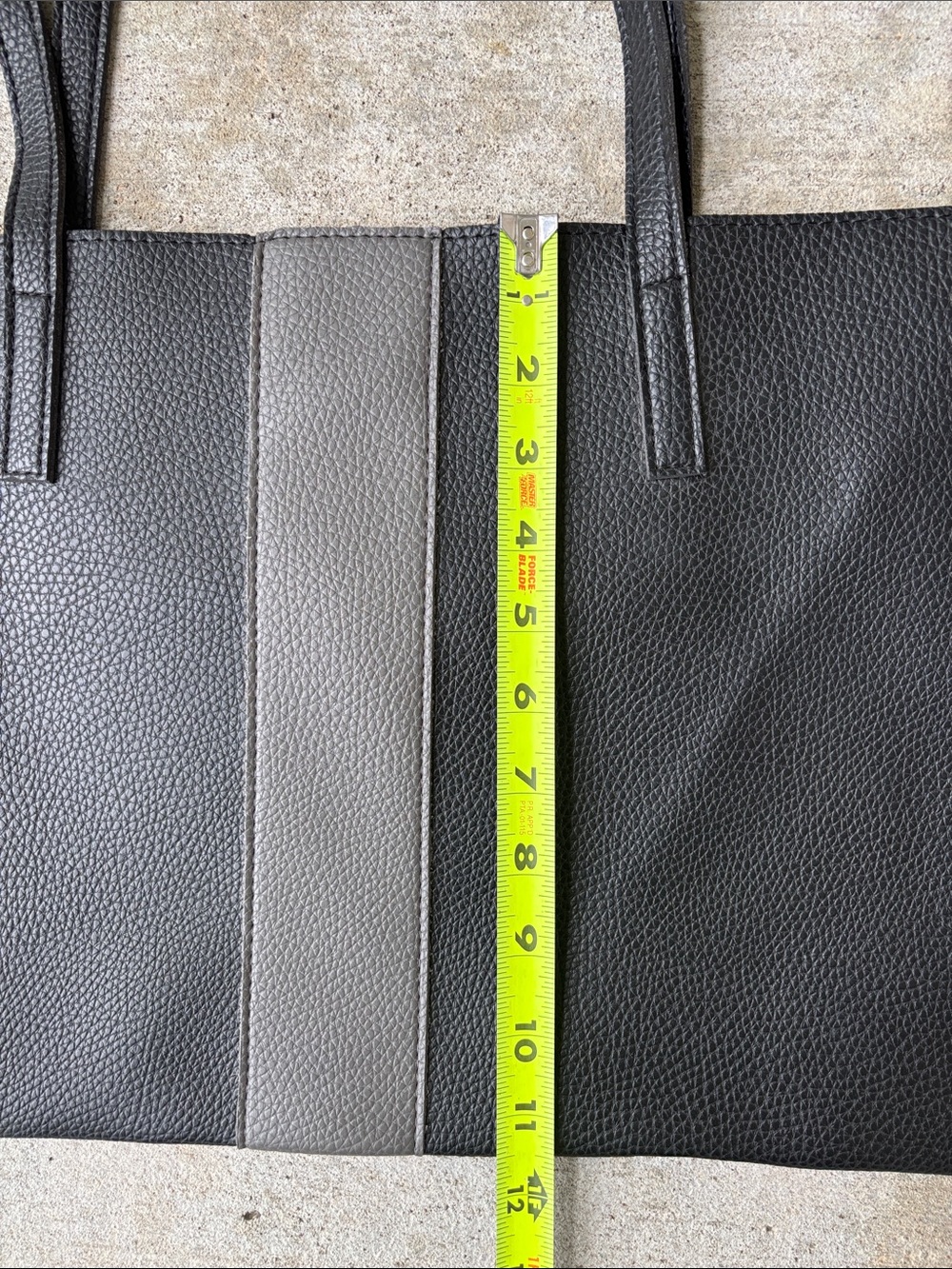 Vince Camuto Luck Black Tote with Gray Center Panel - Picture 5 of 9
